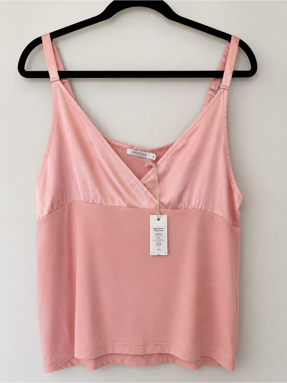 Mersea Moon Dancer Pink Modal Satin Sleep Tank Cami NWT M